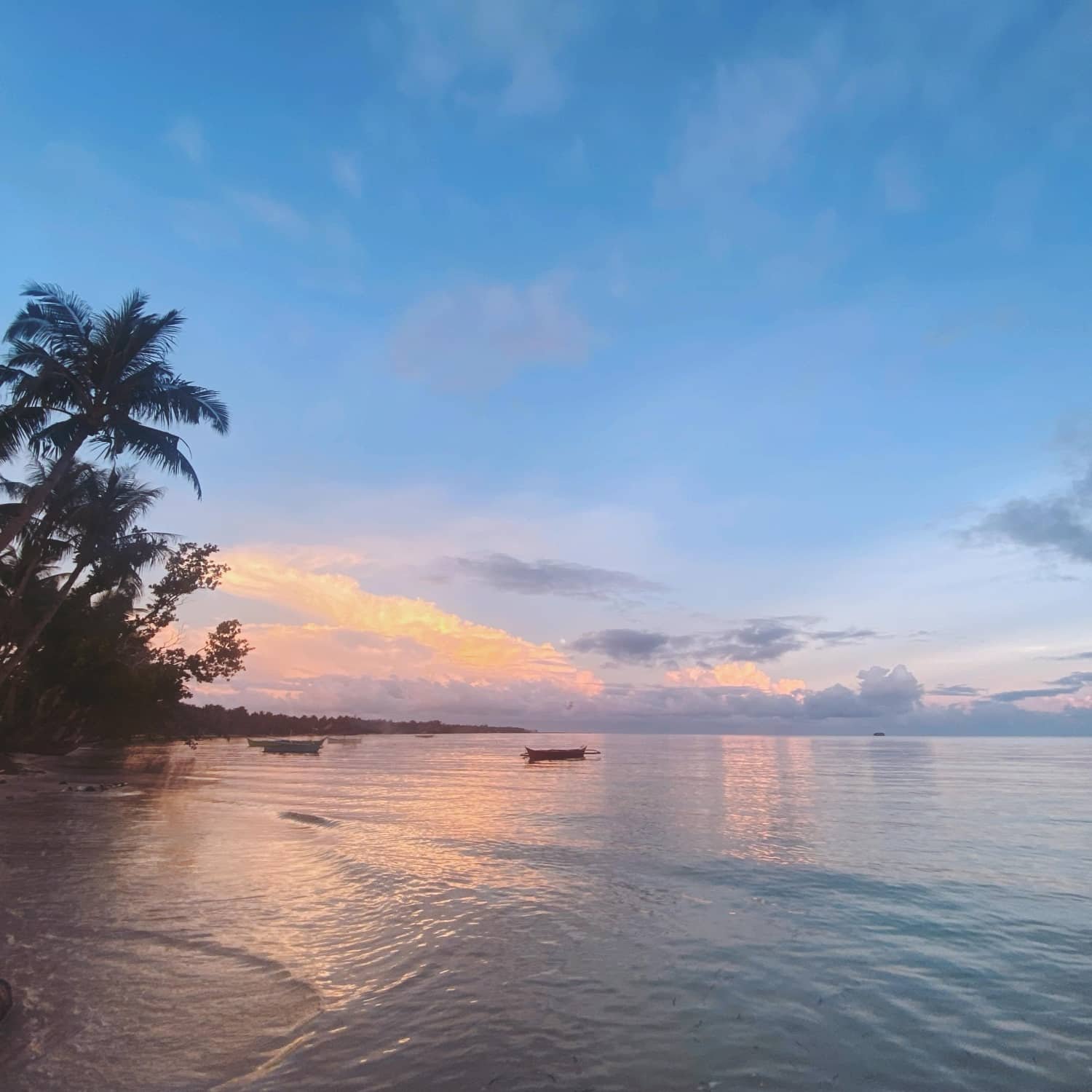 sunset in malinao, siargao, philippines