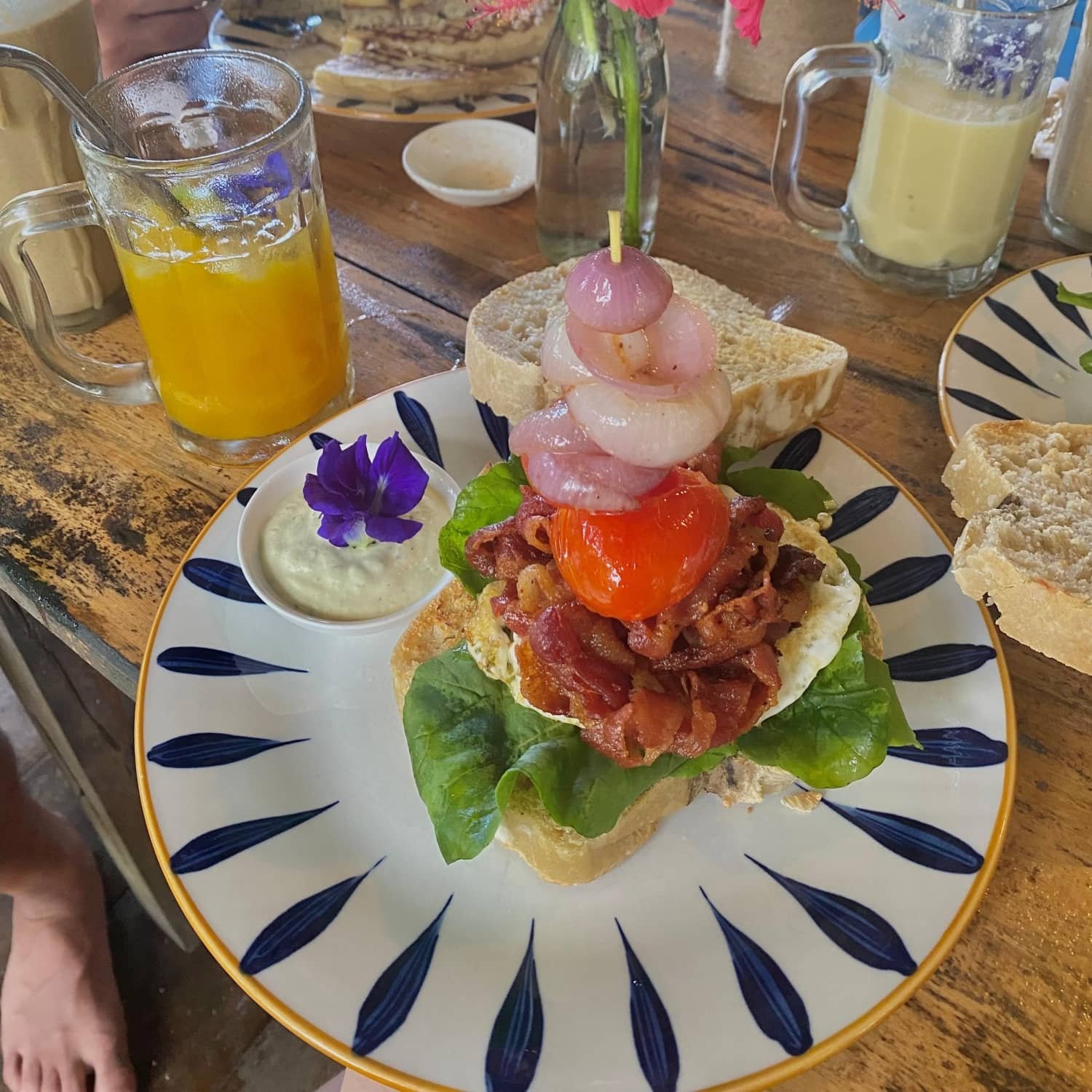 the breakfast sandwich from common ground in pacifico, siargao, philippines